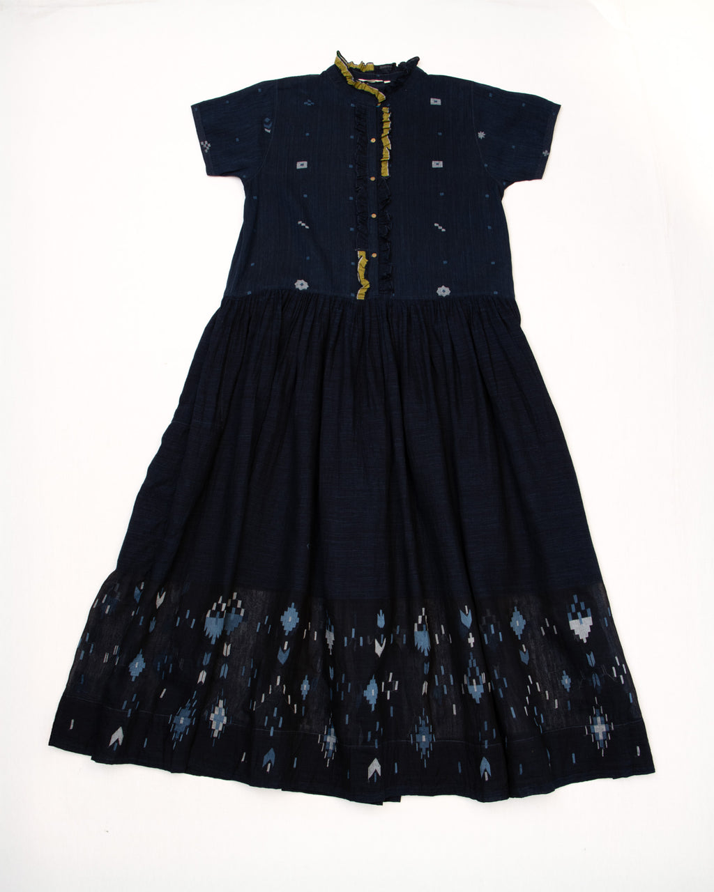 Injiri Amber 19 Ruffled Collar Indigo Dress