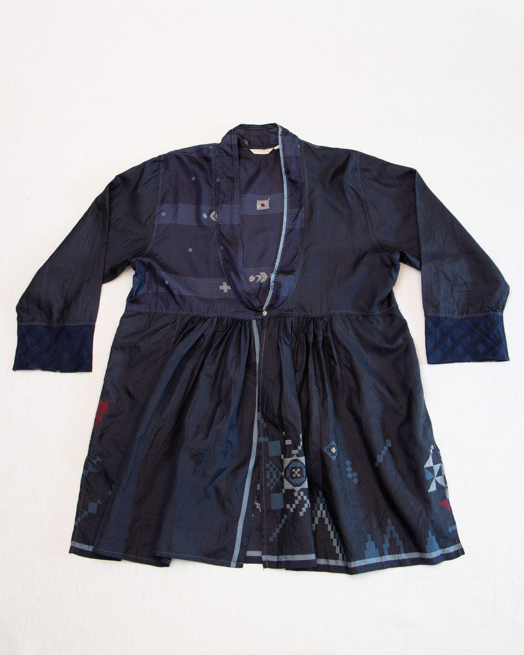 Injiri Amber 56  Embroiderd Silk Indigo Top