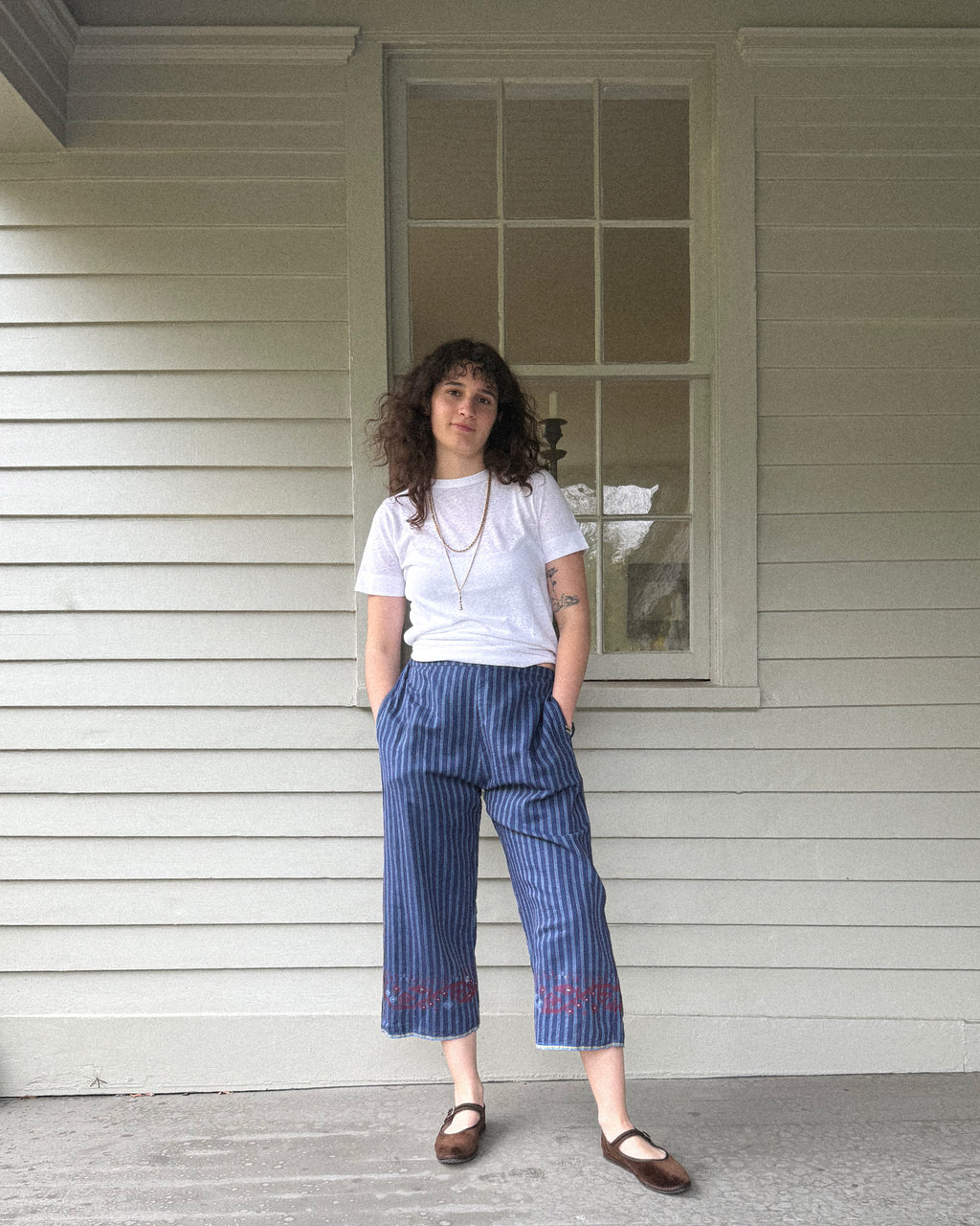 Injiri Amber 62 Blue Red Stripe Dobby Pants