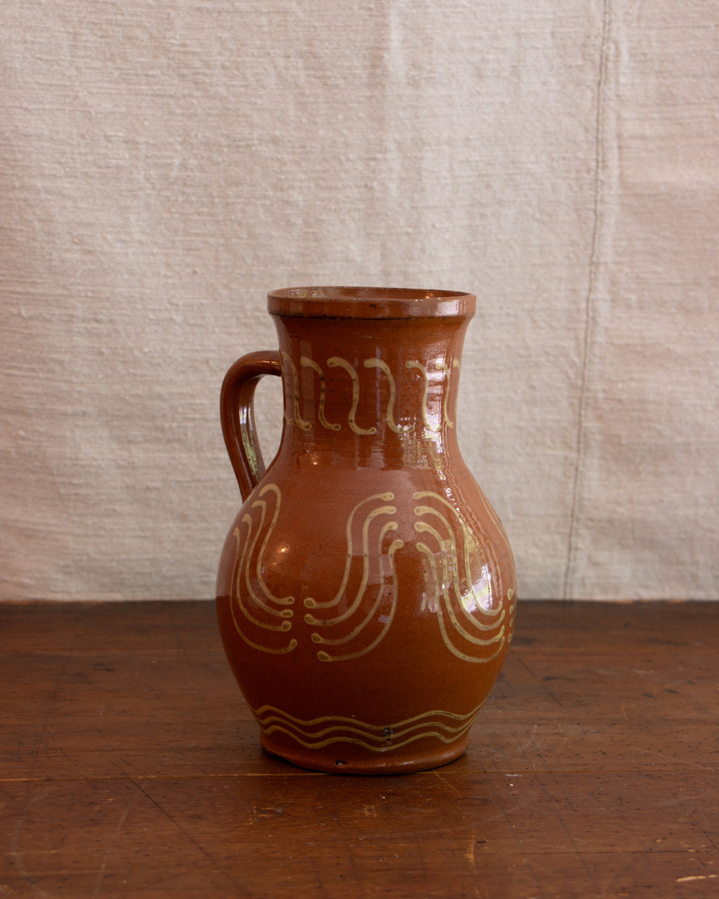 Tall Redware Pitcher