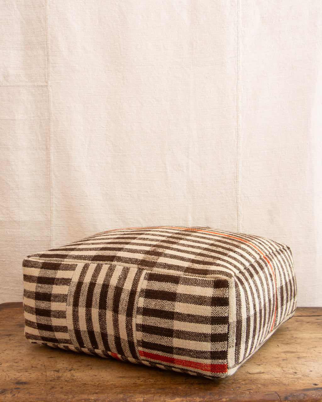 striped pouf floor pillow handmade in portugal