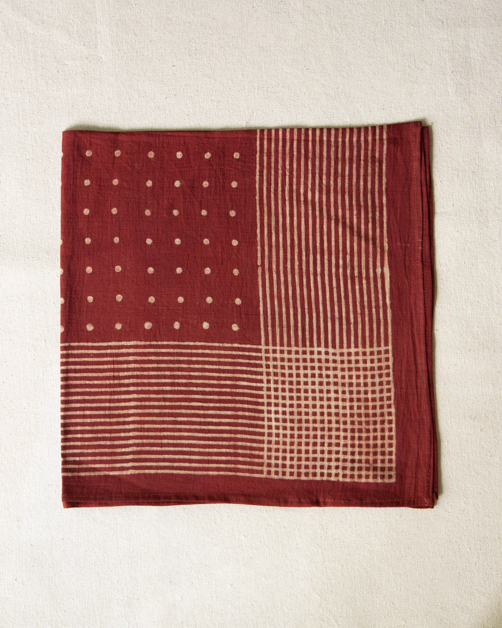 Lines and Dots Bandana in Red