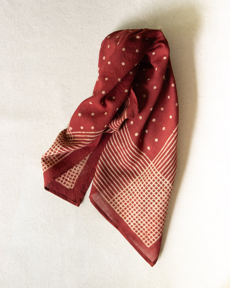 Lines and Dots Bandana in Red