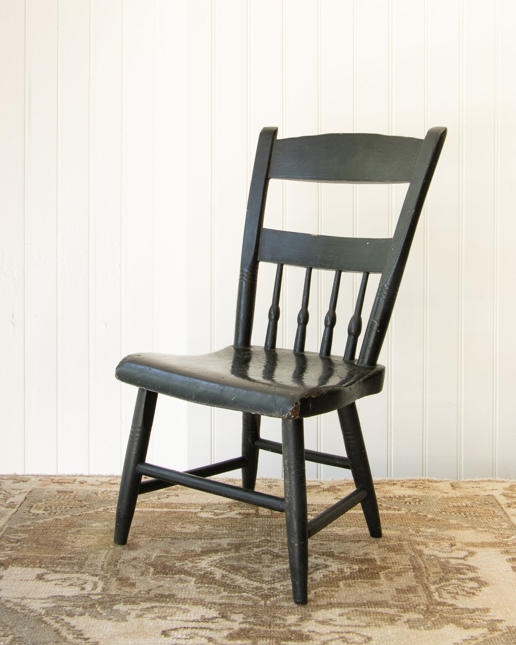19th Century Child's Chair in Black Paint