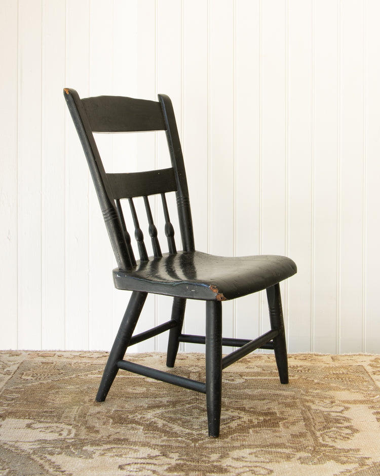 19th Century Child's Chair in Black Paint