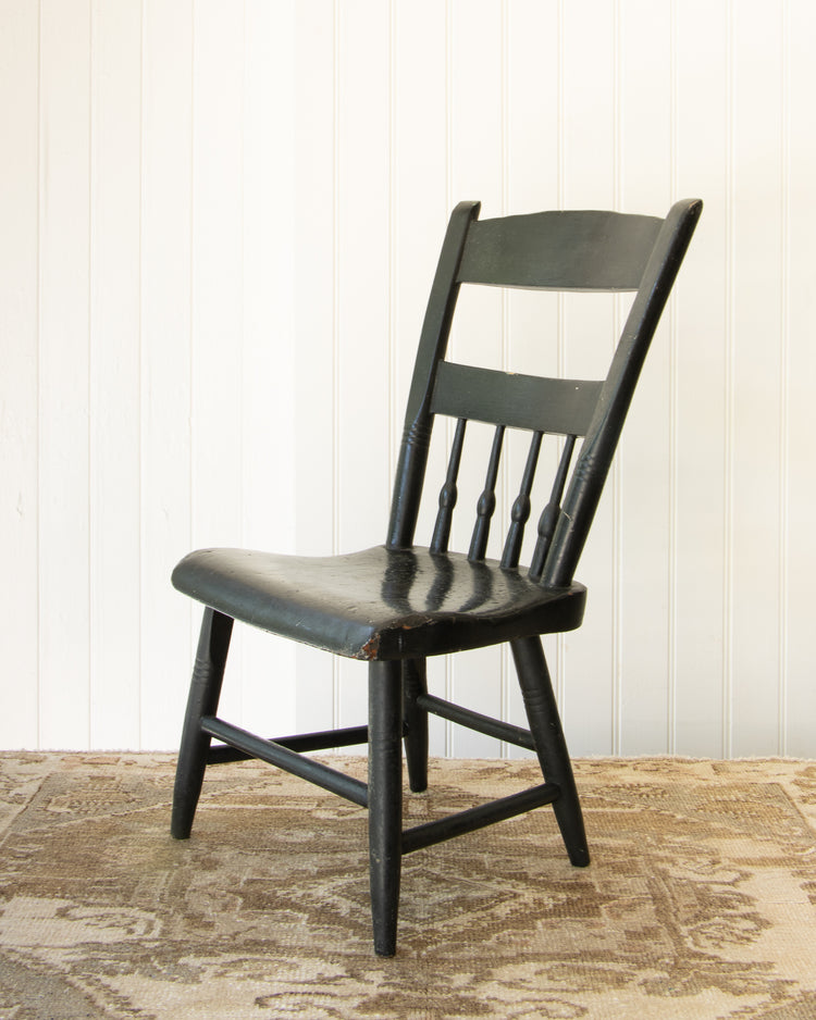 19th Century Child's Chair in Black Paint