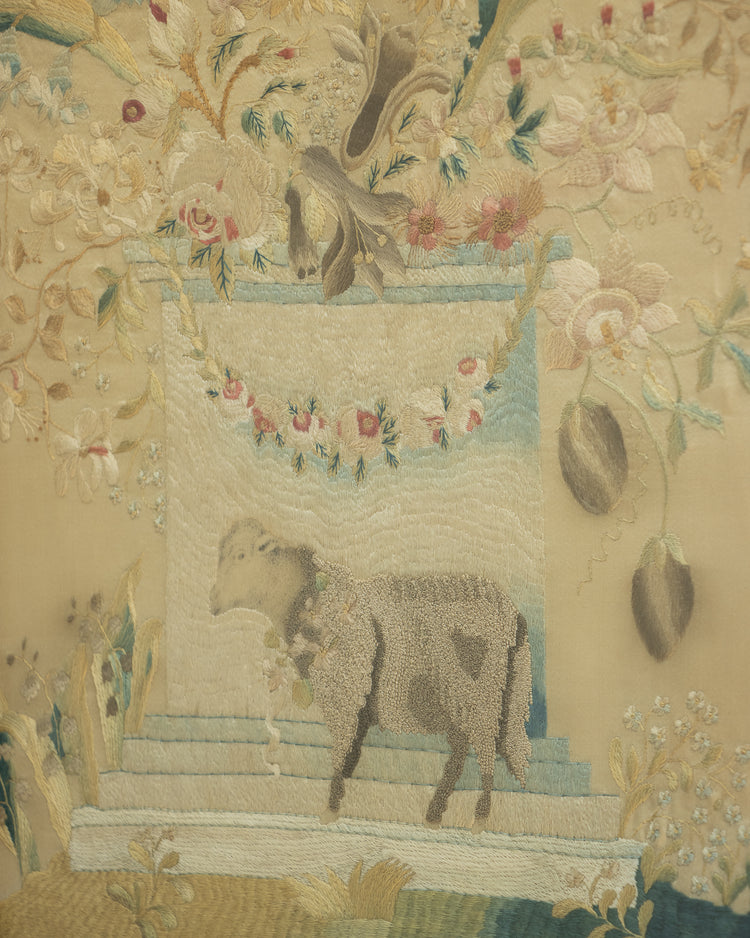 19th Century Silkwork Memorial Embroidery