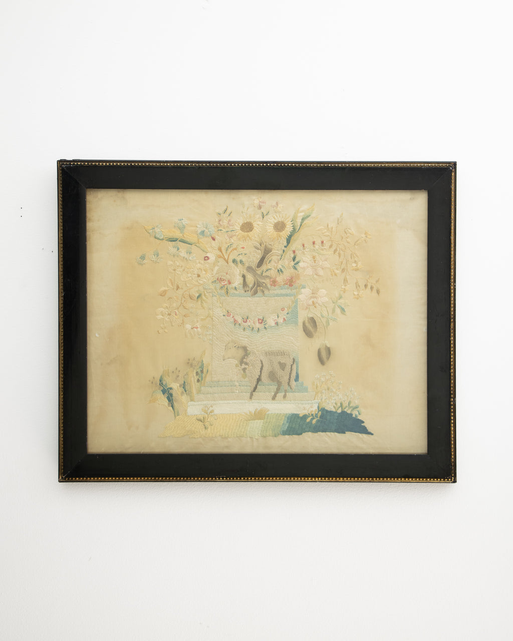 19th Century Silkwork Memorial Embroidery