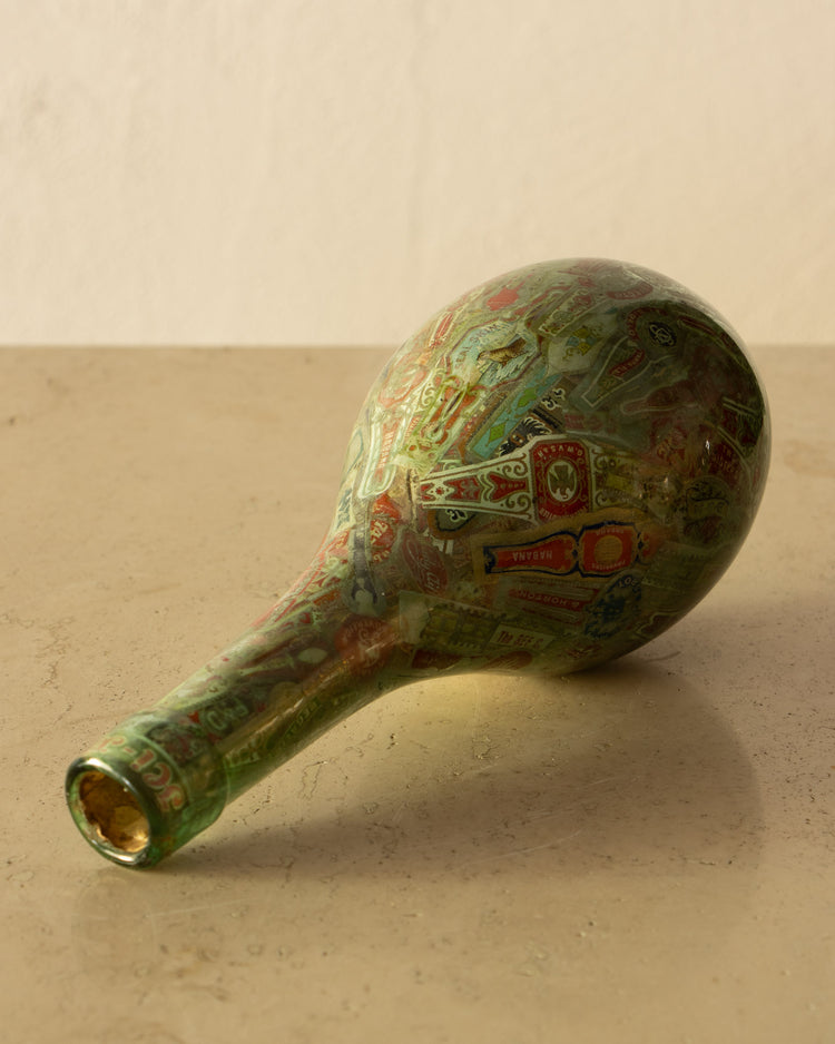 Folk Art Cigar Band Bottle