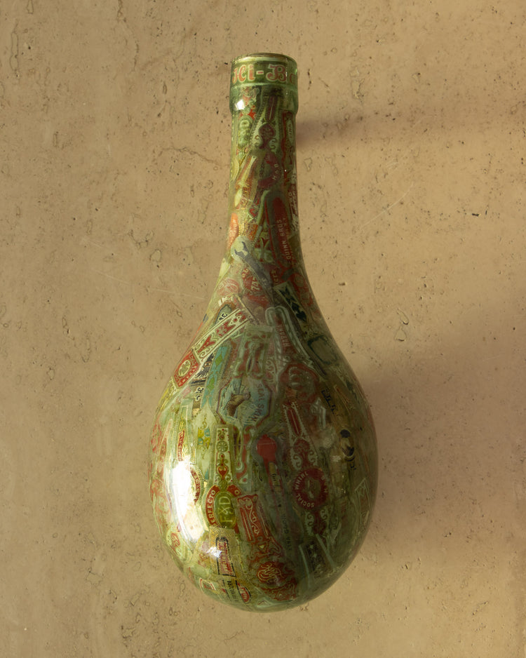 Folk Art Cigar Band Bottle