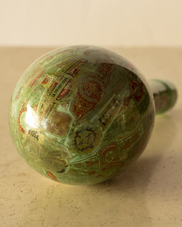 Folk Art Cigar Band Bottle