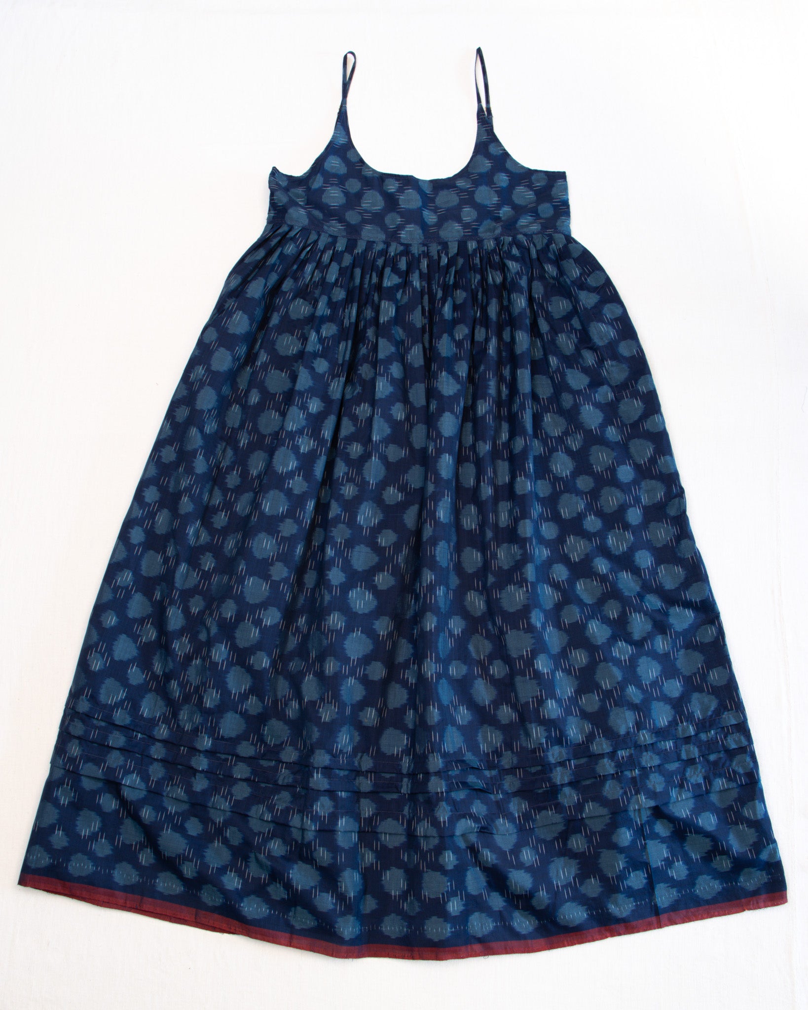 injiri キャミワンピース made in india Injiri Silk Ikat Polka Dot Slip Dress – Pidgin