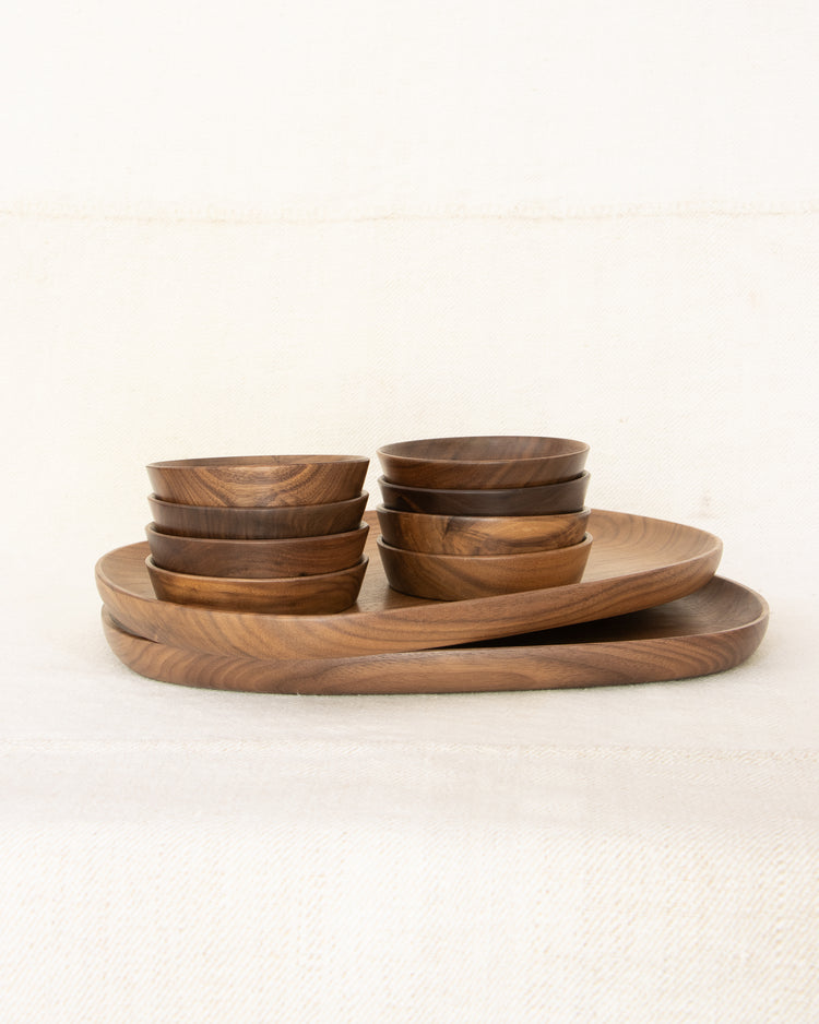 JB Large Walnut Pebble Tray