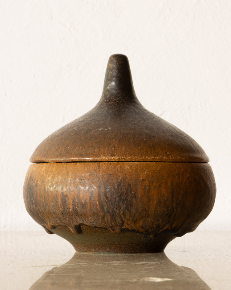 West German Drip Glaze Jar with Lid