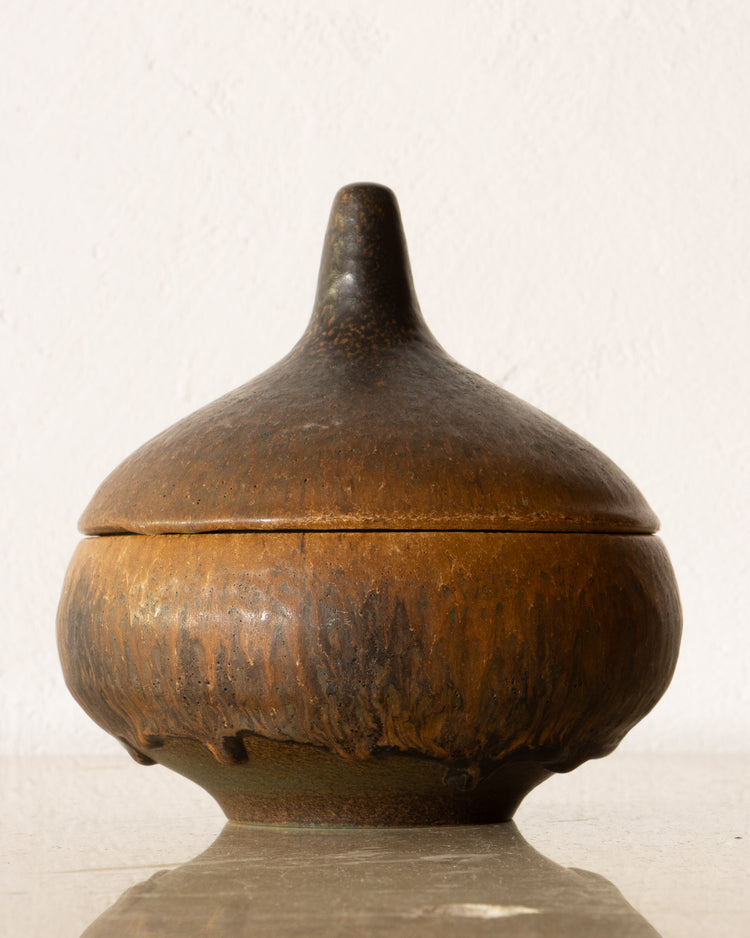 West German Drip Glaze Jar with Lid