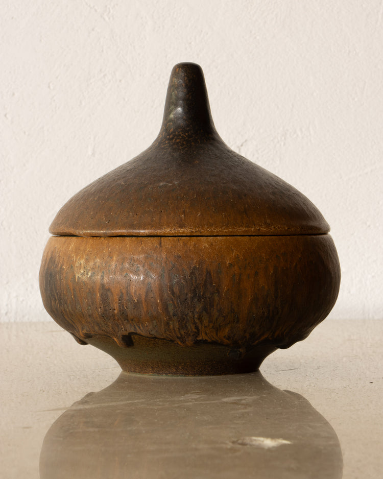 West German Drip Glaze Jar with Lid
