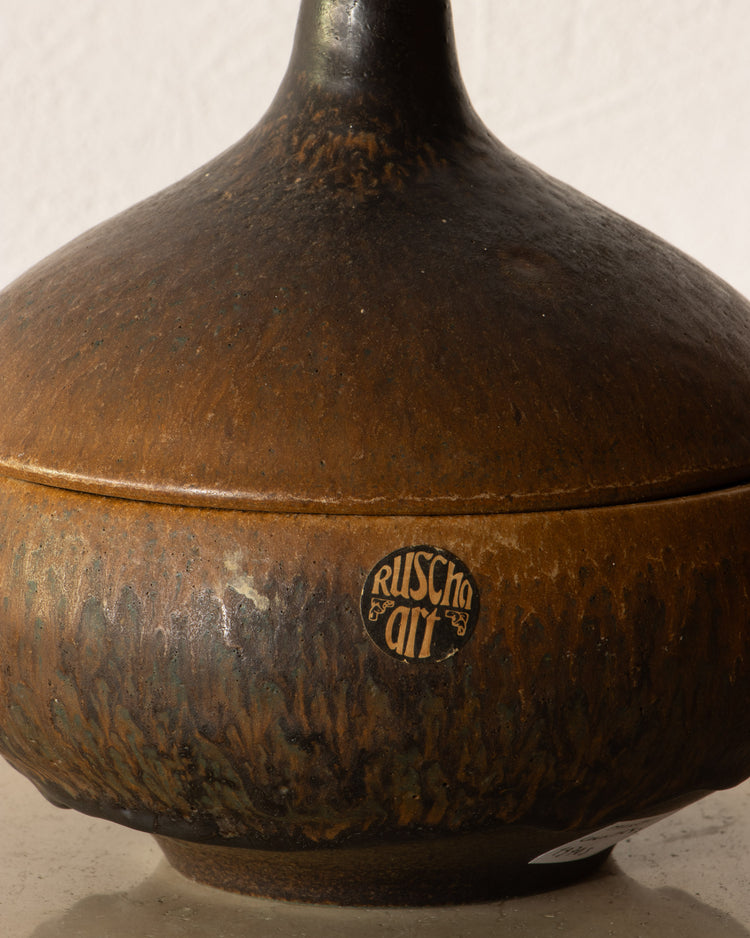 West German Drip Glaze Jar with Lid