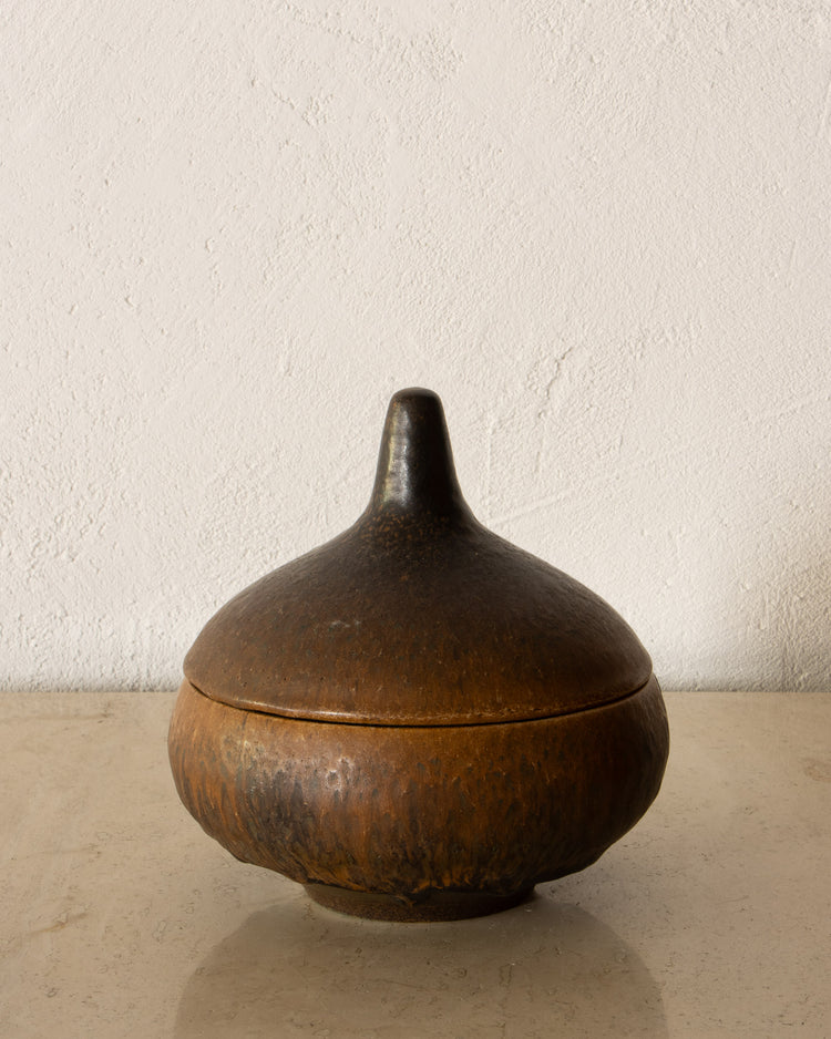 West German Drip Glaze Jar with Lid