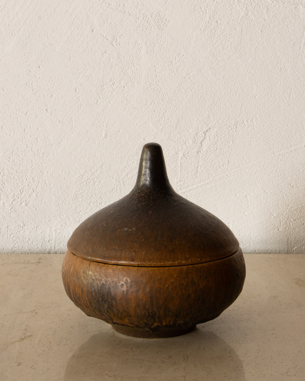 West German Drip Glaze Jar with Lid