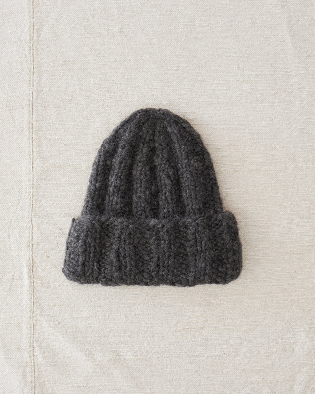 Cashmere Hand Knit Hat Charcoal