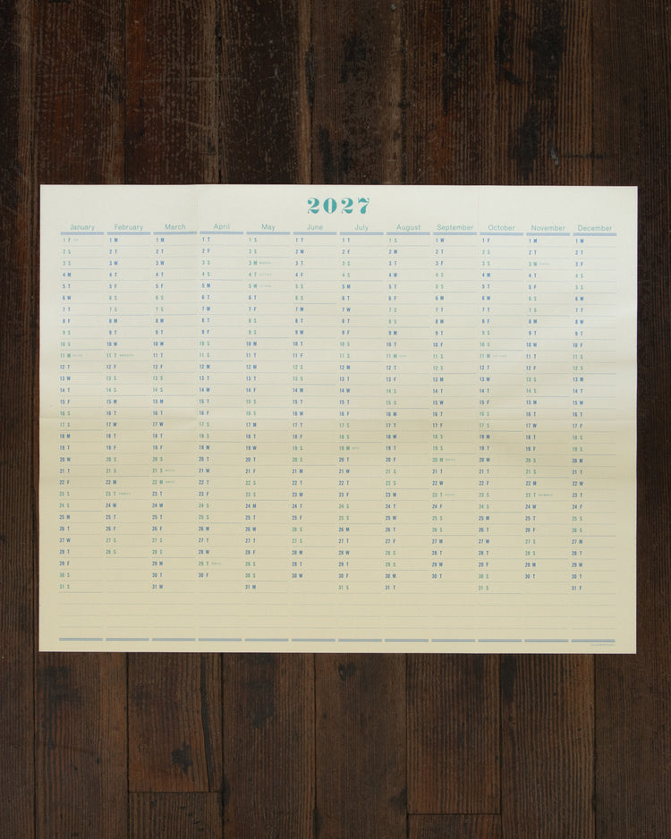 One Year Wall Calendar 2027
