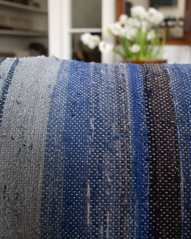 Vintage Chinese Dai Indigo Textile Pillow