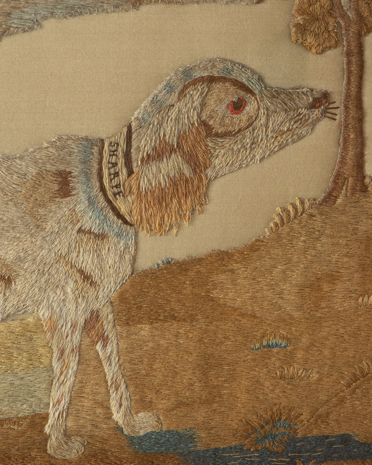 English Wool Needlework Dog Portrait