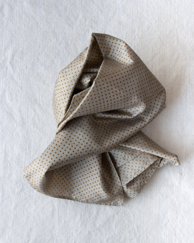 Large Silk Bandana Champagne Dots