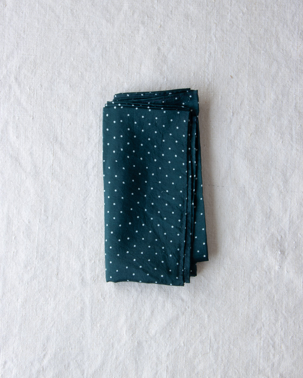 Large Silk Bandana Teal Dots