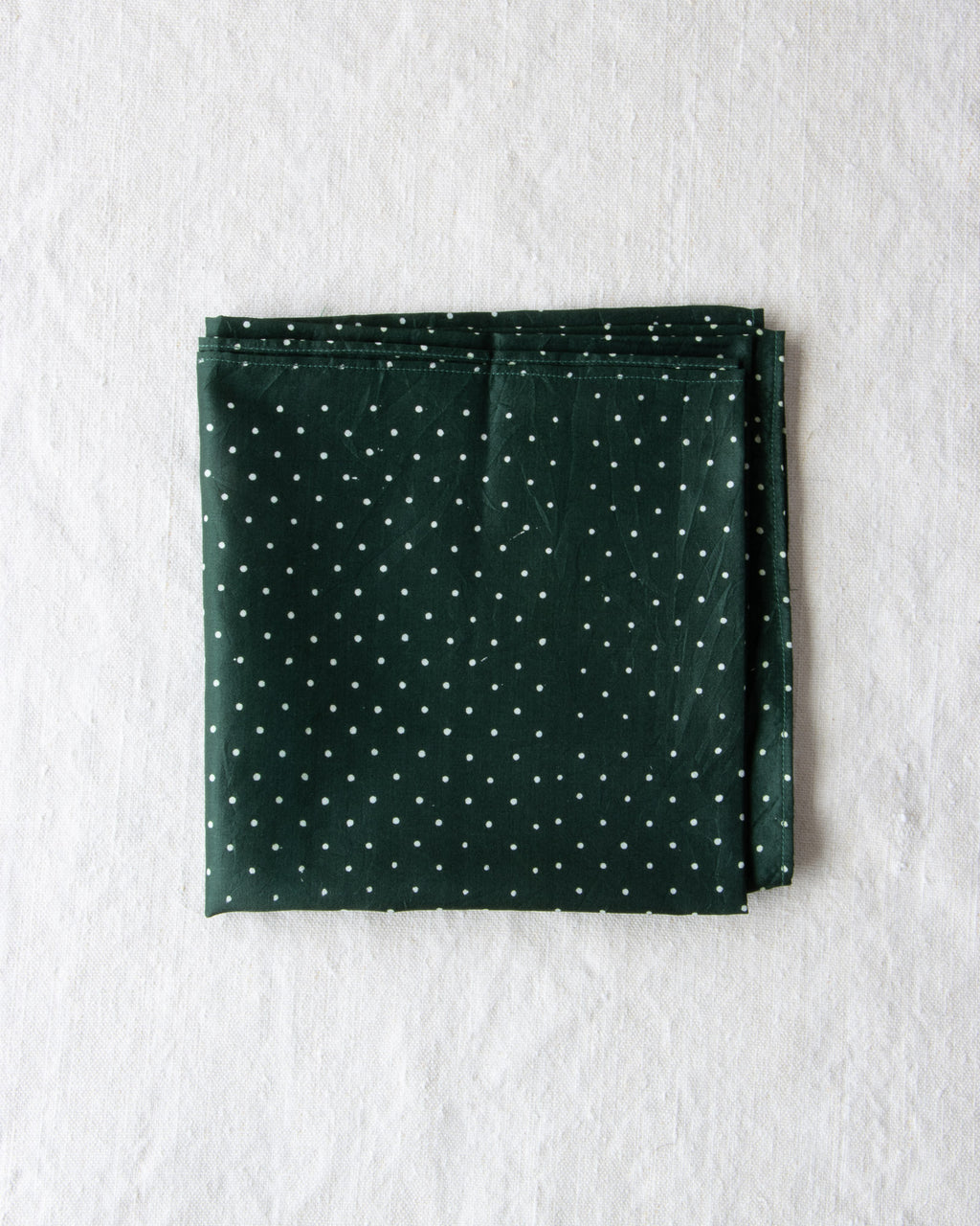 Large Silk Bandana Dark Green Dots