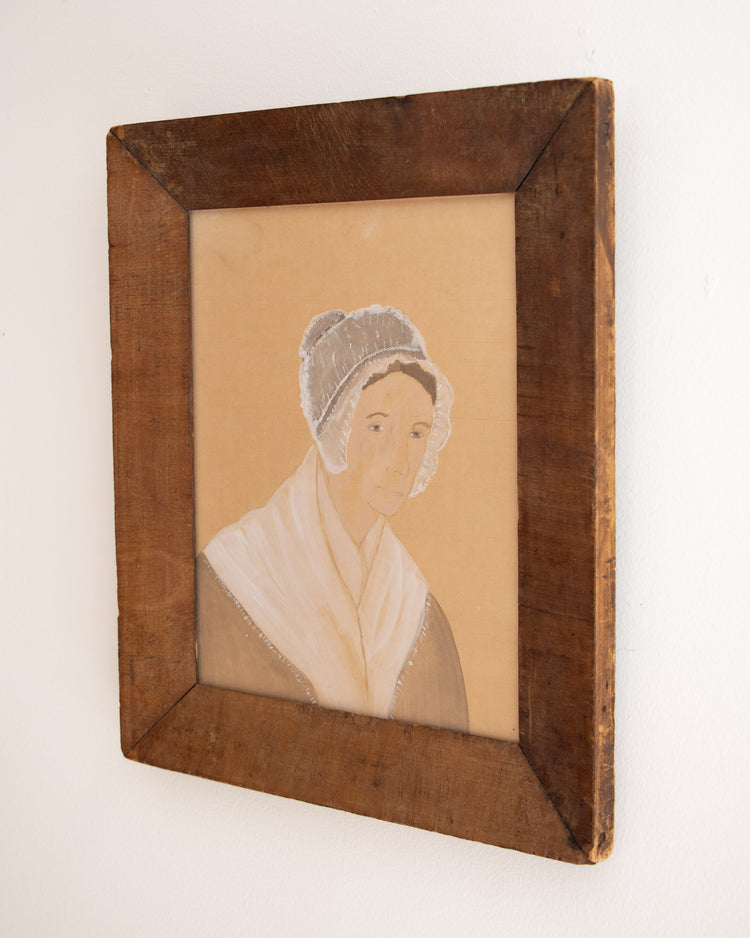 Folk Watercolor Portrait of a Woman