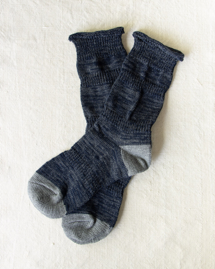 Yahae Organic Cotton Ploot Socks Navy