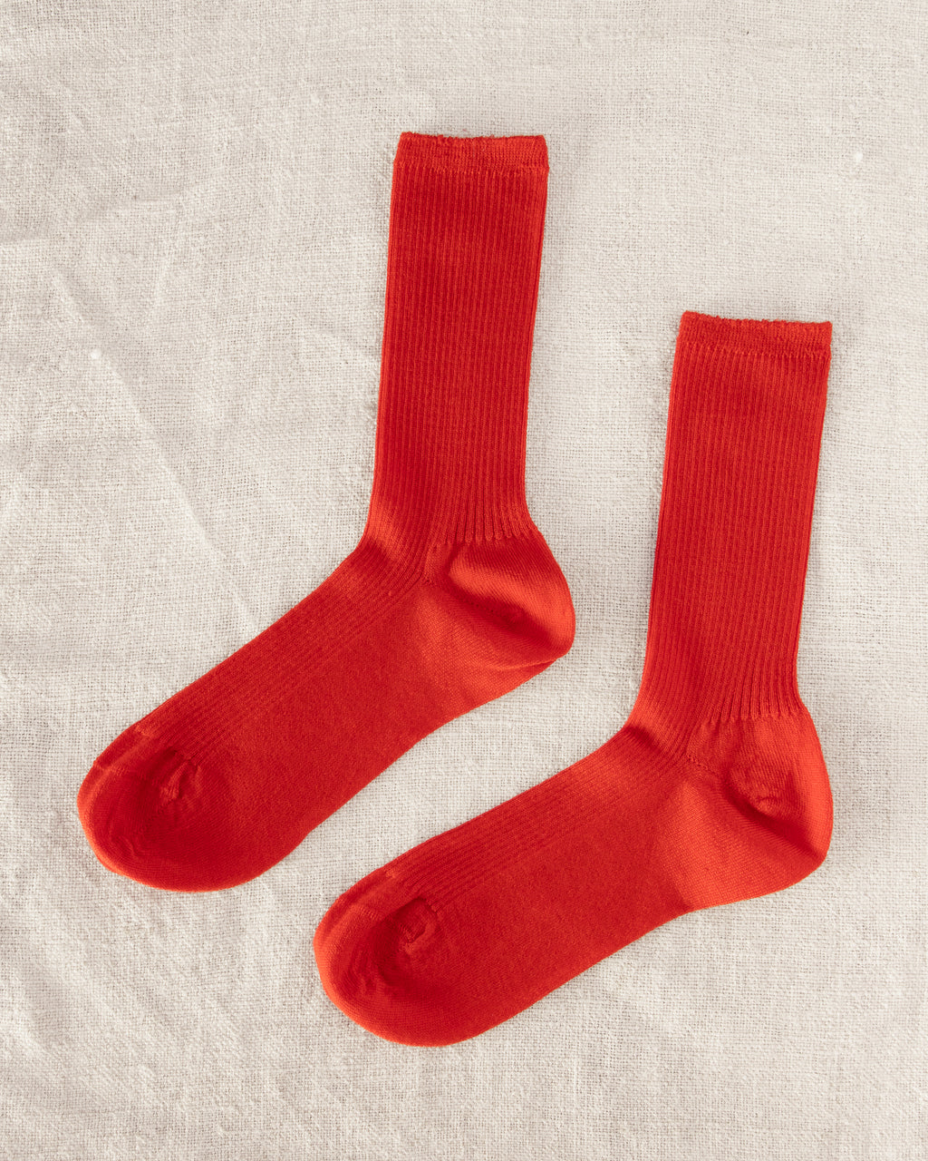 Yahae Wool Middle Gauge Ribbed Socks Red