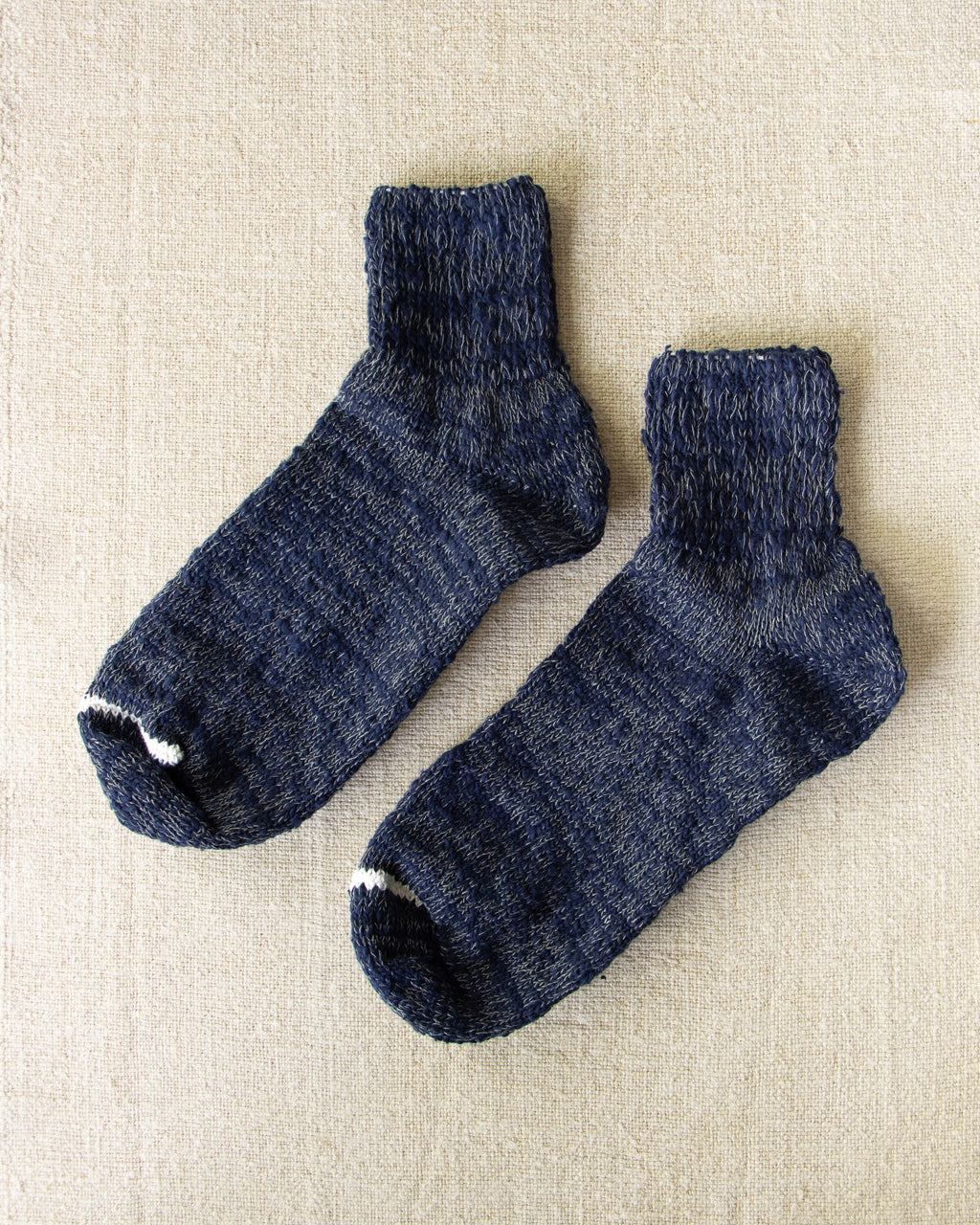 Yahae Garabou Organic Cotton Ankle Socks Navy