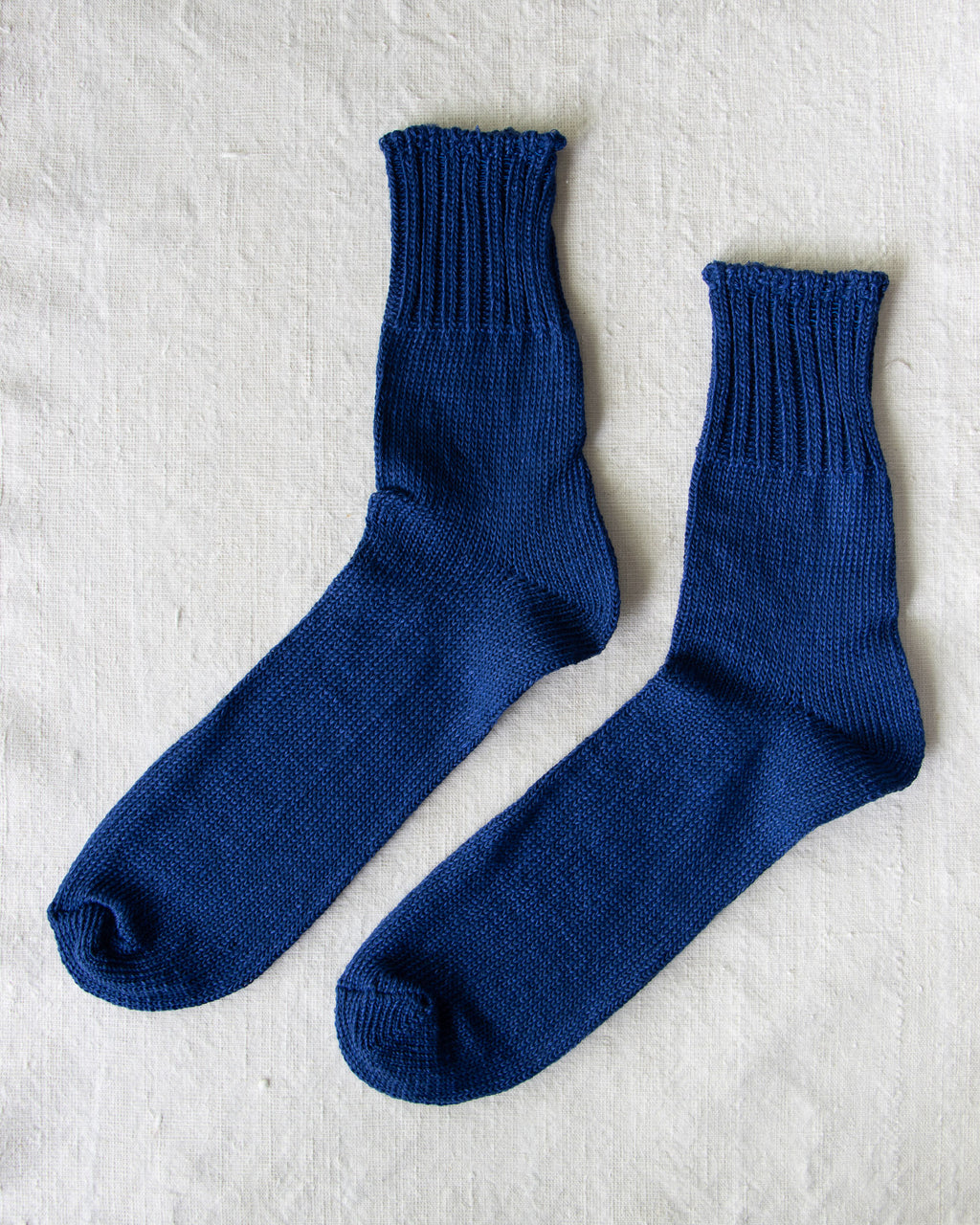 Yahae Linen Organic Cotton Ankle Socks Blue