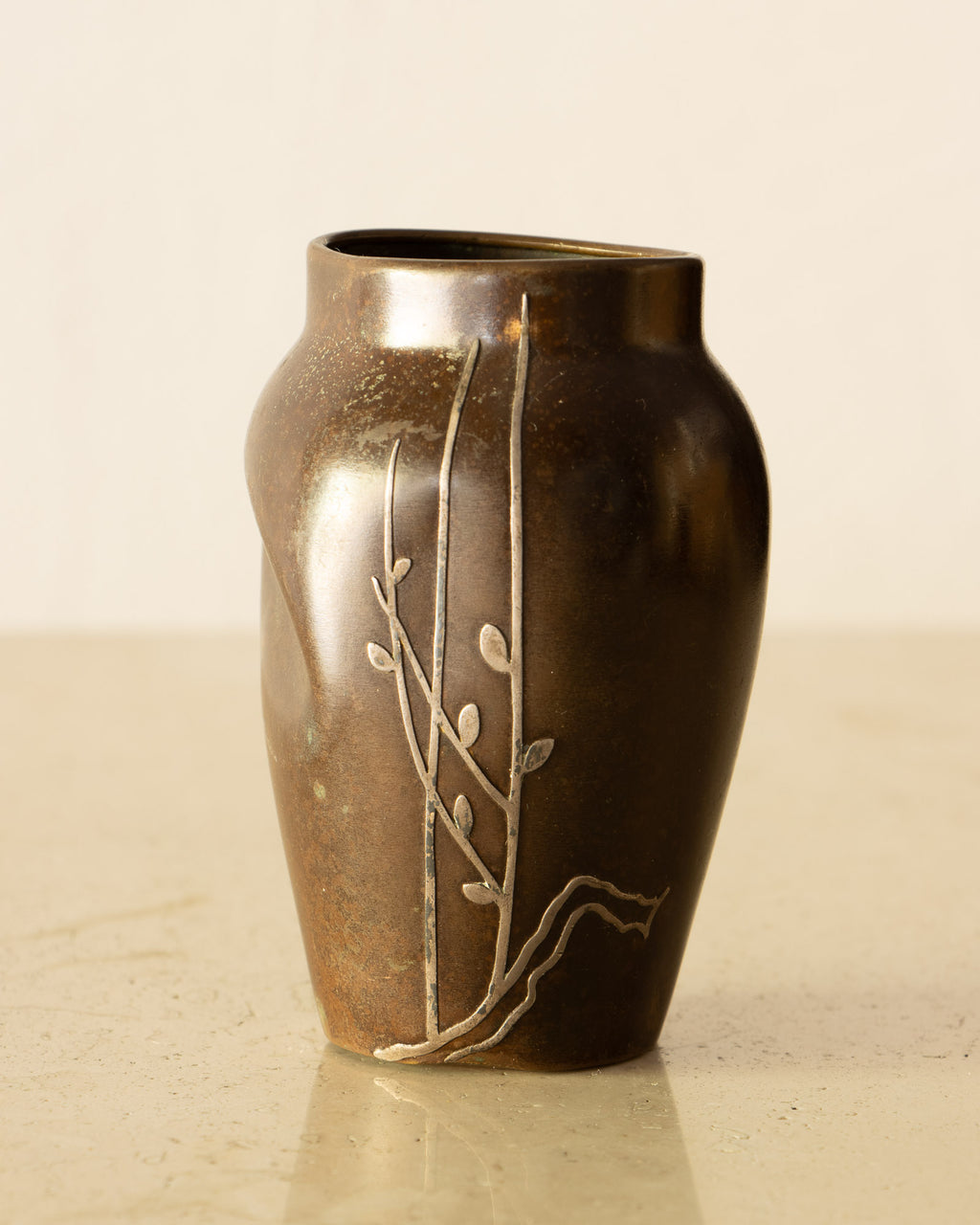 Small Heintz Arts & Crafts Bronze Vase