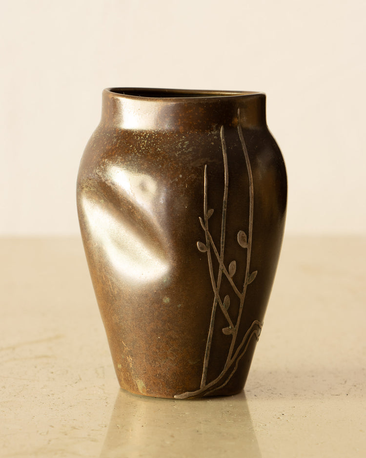 Small Heintz Arts & Crafts Bronze Vase