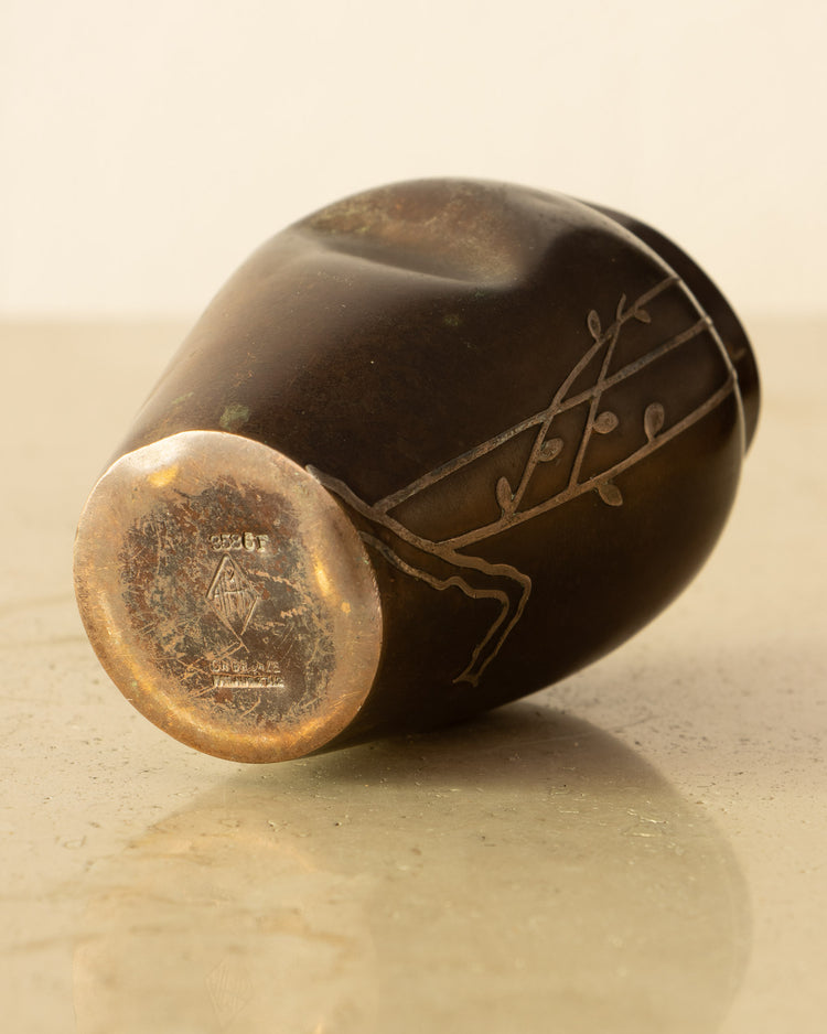 Small Heintz Arts & Crafts Bronze Vase