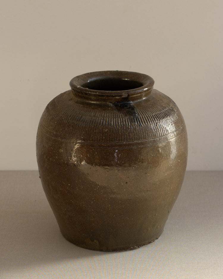 Brown Glazed Earthenware Jar