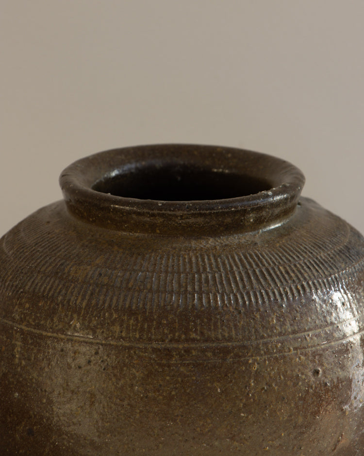 Brown Glazed Earthenware Jar