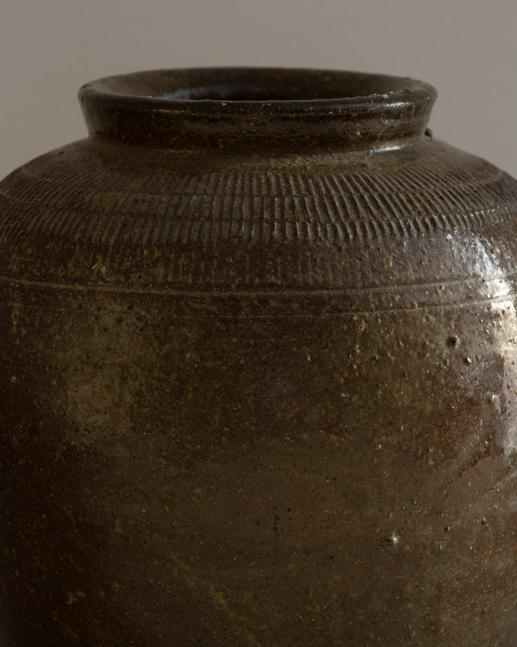 Brown Glazed Earthenware Jar