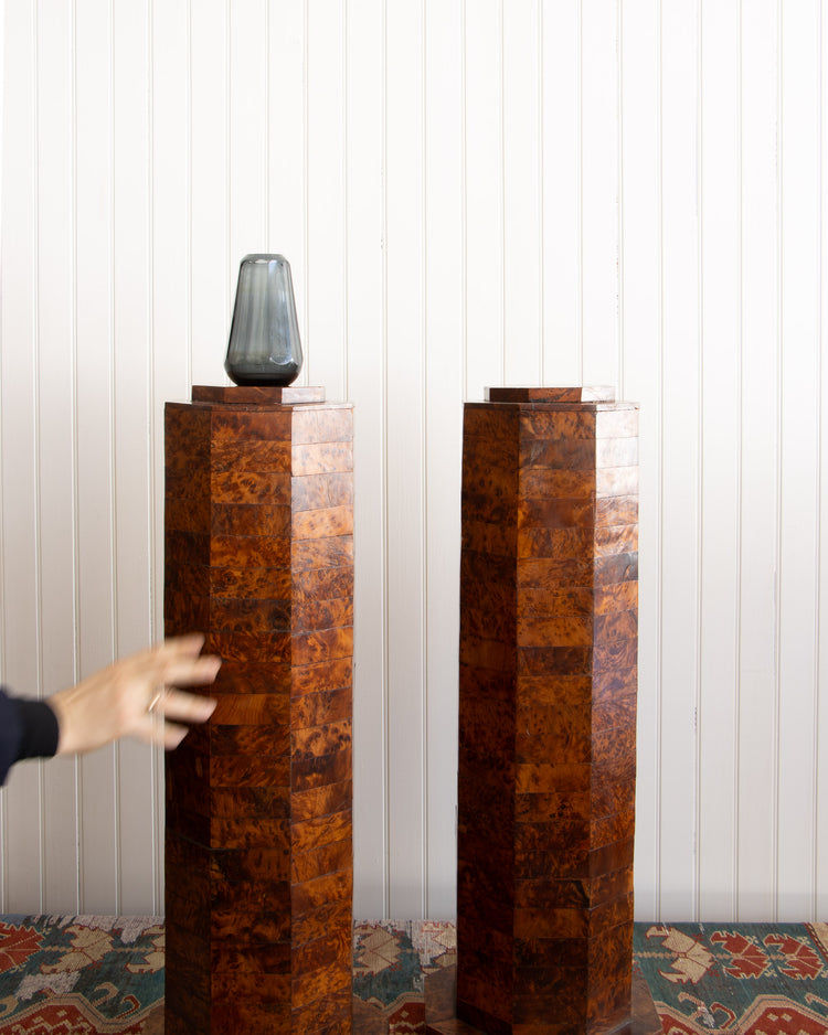 Art Deco Burlwood Columns
