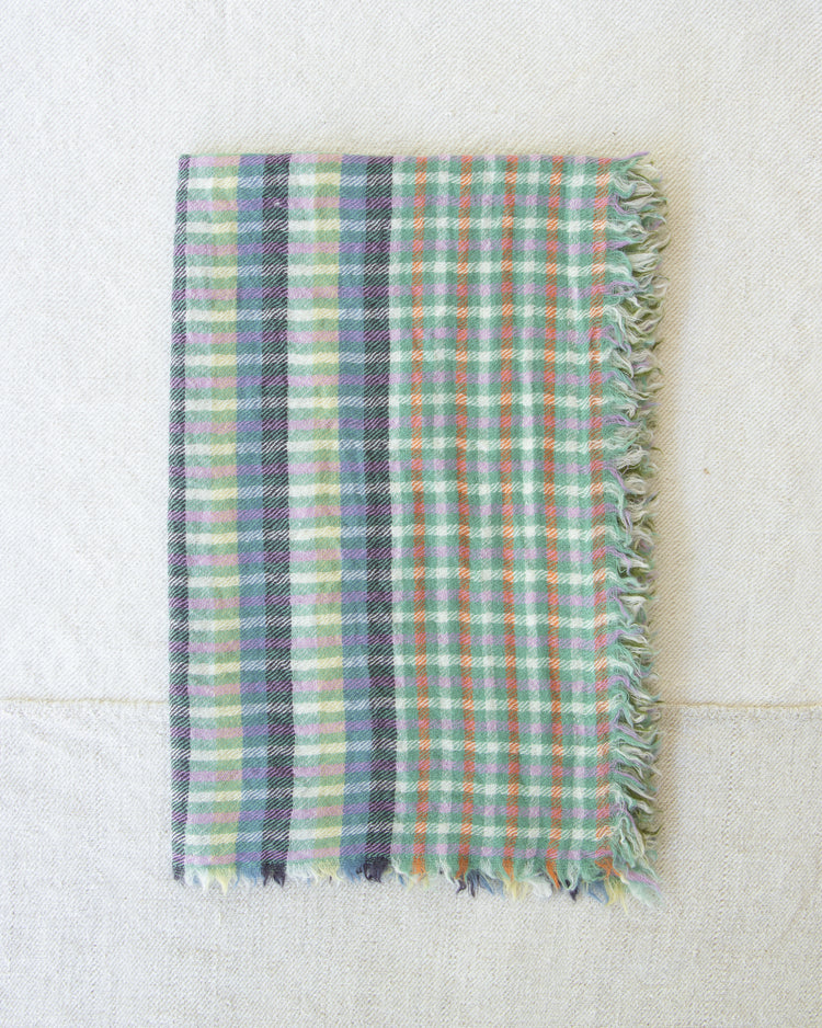 Epice Checkered Wool Scarf - 45cm x 140 cm