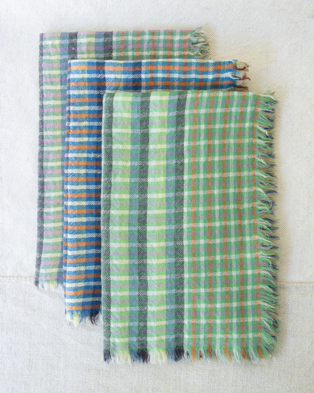 Epice Checkered Wool Scarf - 45cm x 140 cm