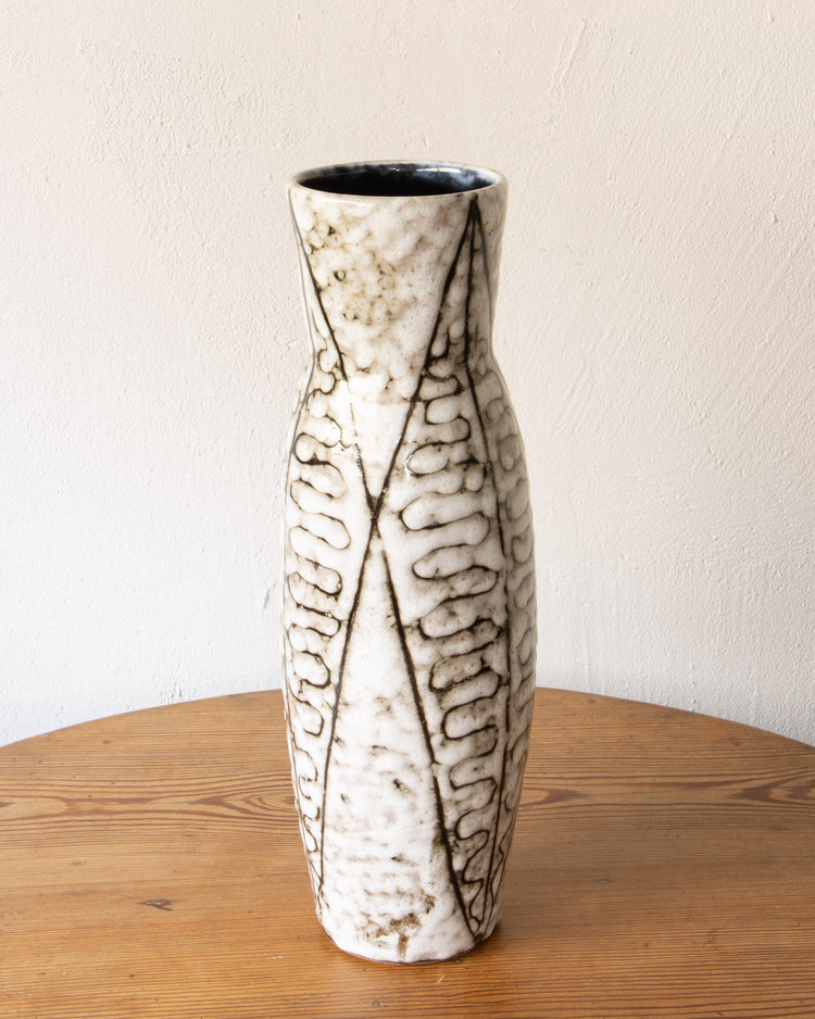 Tall Mid-Century Hungarian Folk Majolica Vase