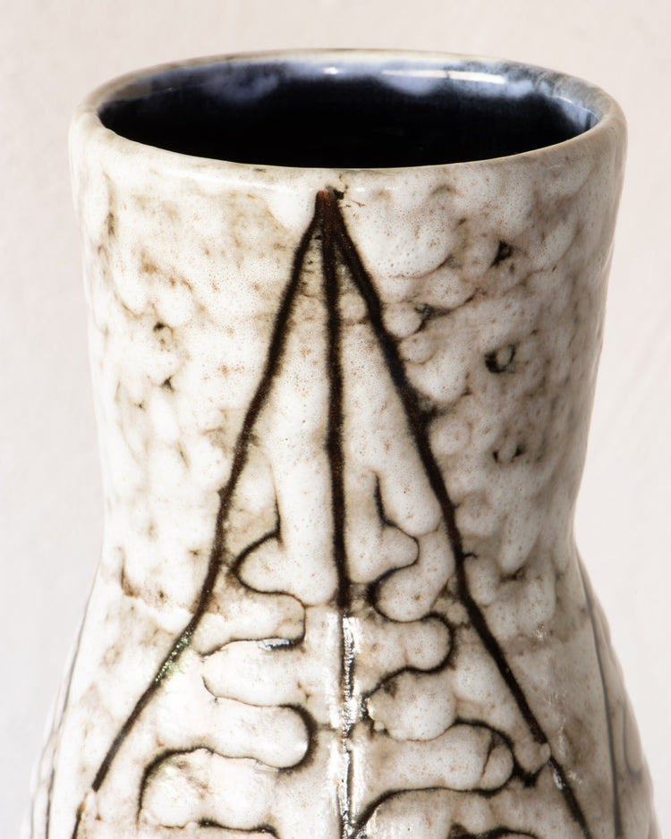 Tall Mid-Century Hungarian Folk Majolica Vase