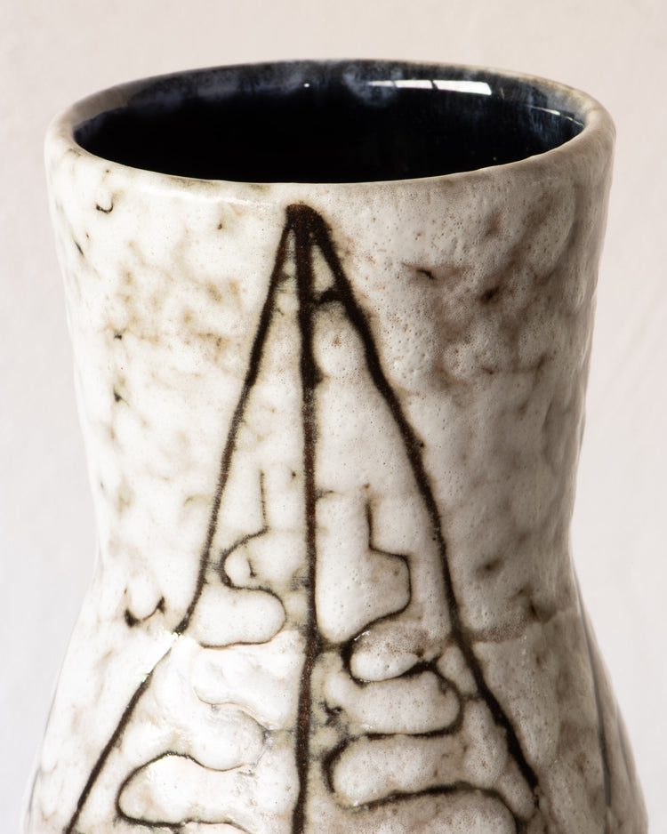 Tall Mid-Century Hungarian Folk Majolica Vase