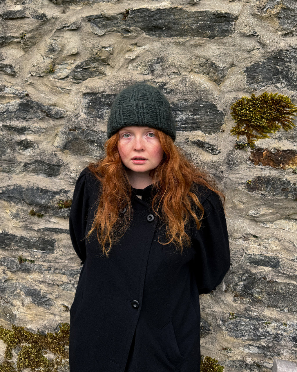 Cashmere Knit Hat Pine