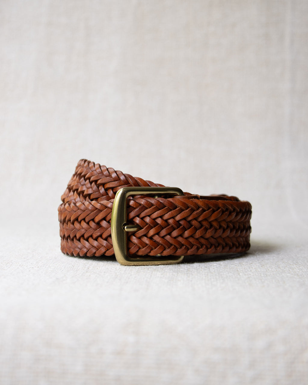 Woven Leather Belt Wide