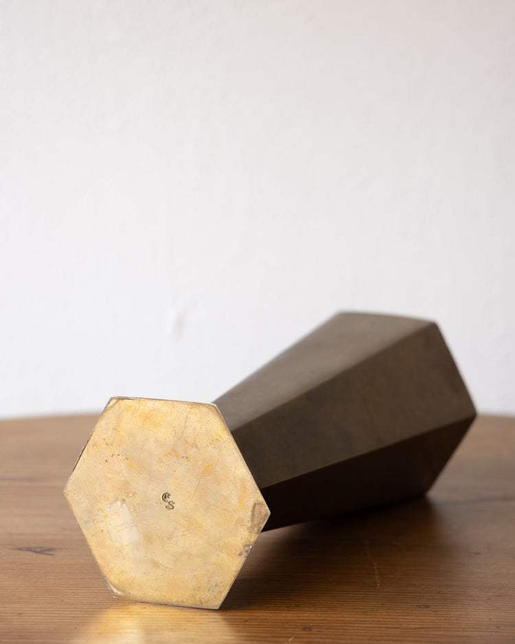 Hexagonal Metal Vase